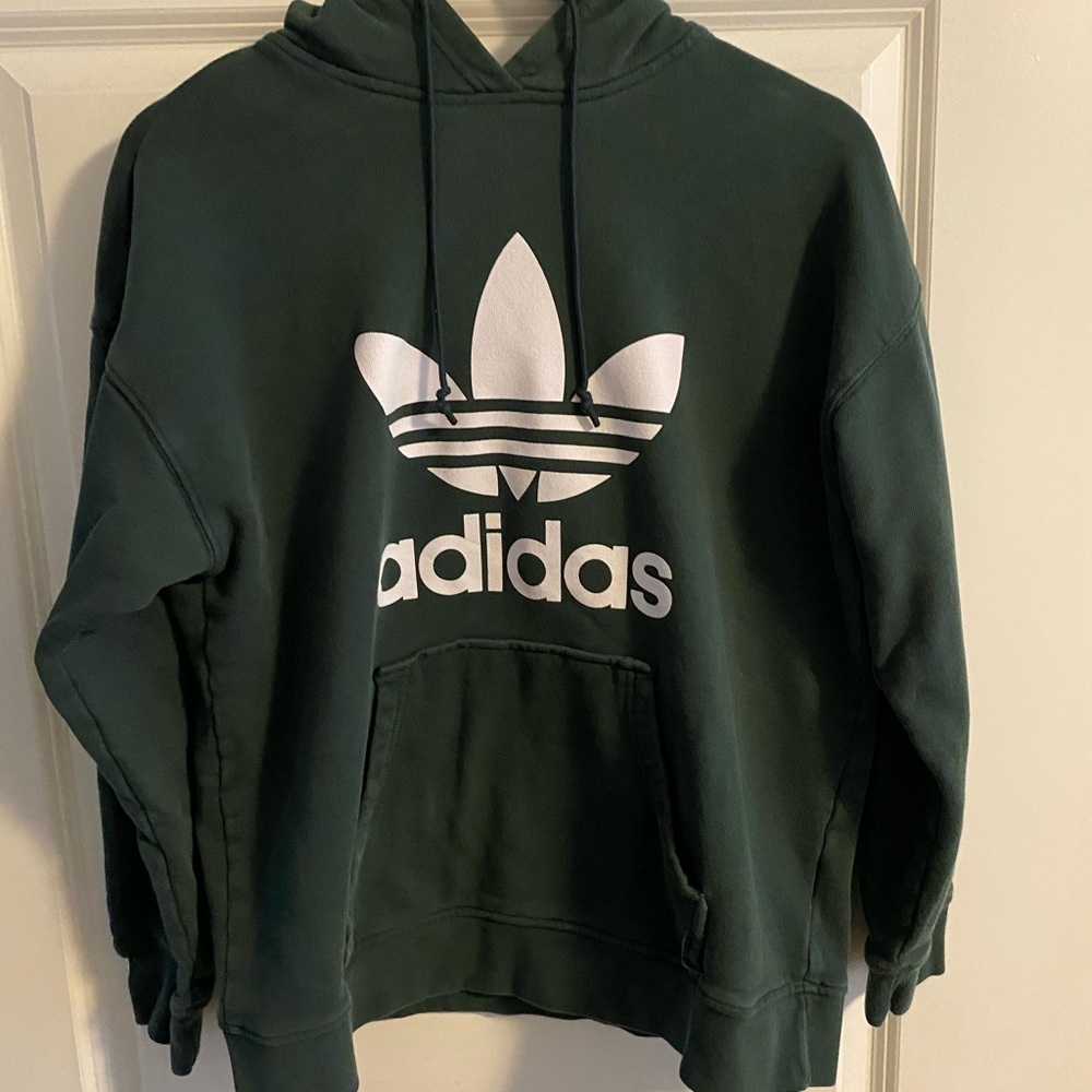 Size Medium Adidas Forest Green Sweatshirt Hoodie